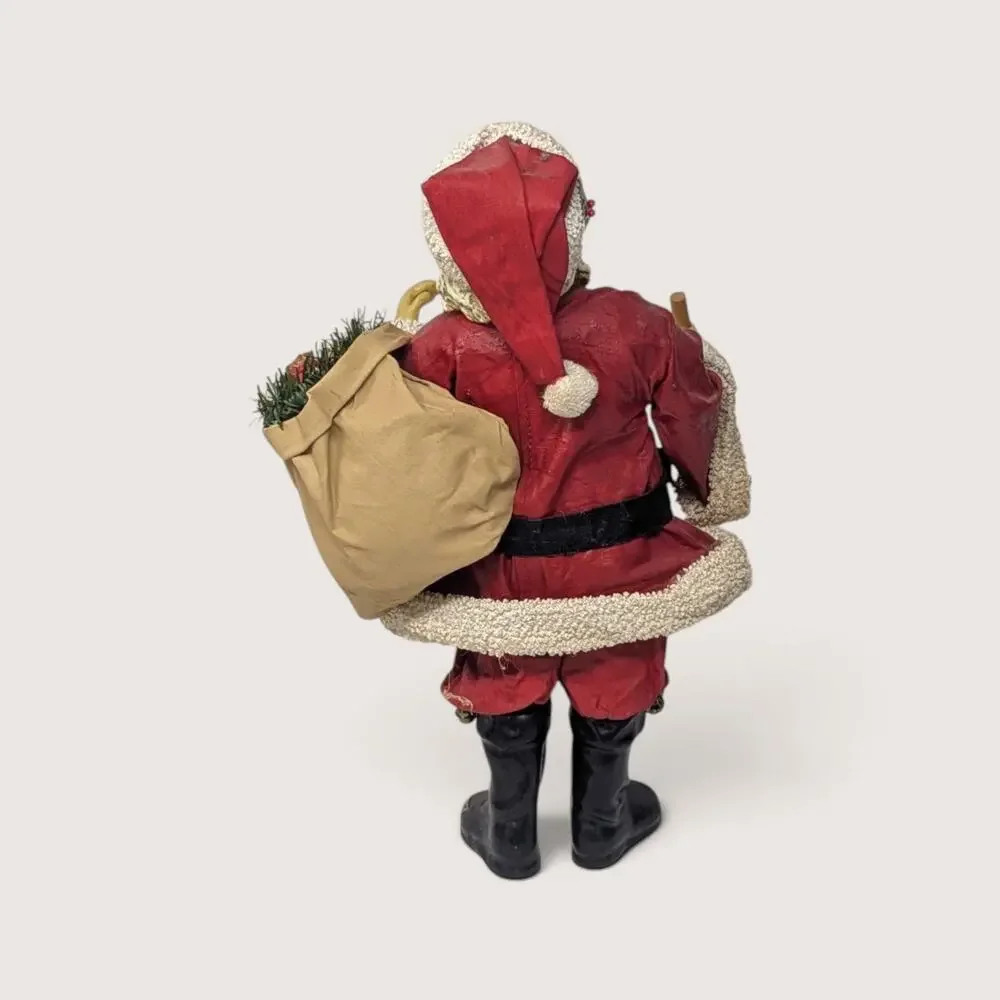 Vintage Midwest Importers Fabric Mache Santa Figurine